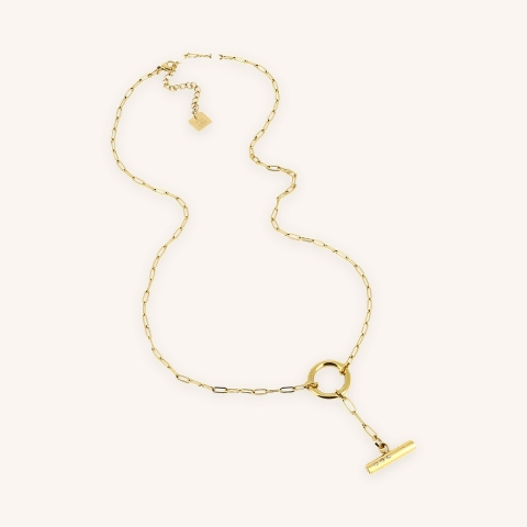 Collier maillons Catelyn en acier doré - Zag bijoux