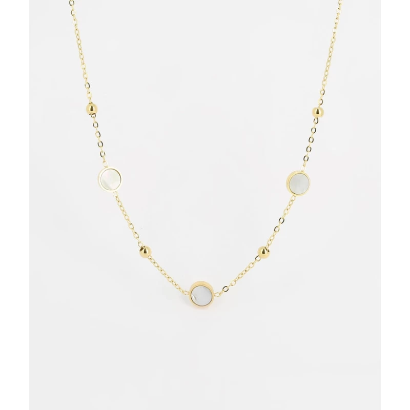 Kalina gold mother-of-pearl choker necklace - Zag bijoux