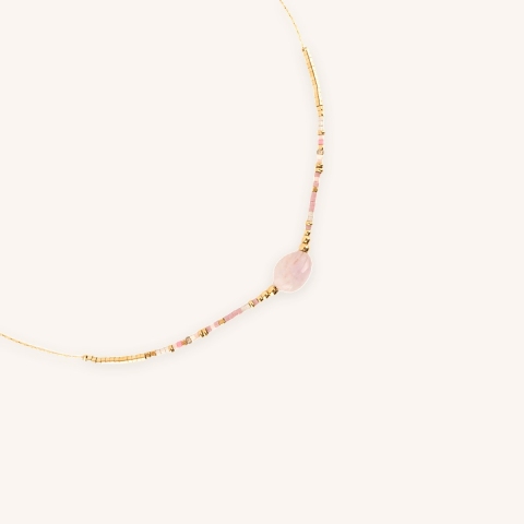 Collier doré pierres fines viollettes - Zag bijoux