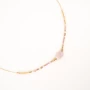Golden necklace with fine violet stones - Zag bijoux