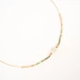 Gold necklace with fine green stones - Zag bijoux