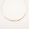 Collier doré pierres fines vertes - Zag bijoux