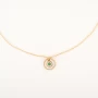 Stas mother-of-pearl malachite necklace in yellow steel - Zag Bijoux