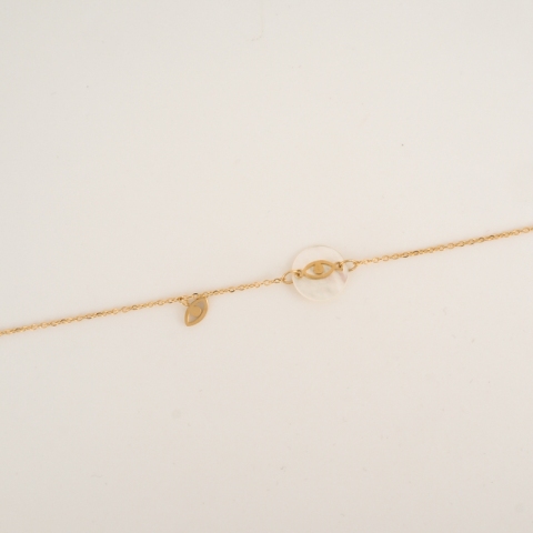 Collier œil Nacre en acier jaune - Zag Bijoux