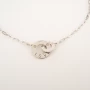 Love double circles necklace in plain steel - Zag Bijoux