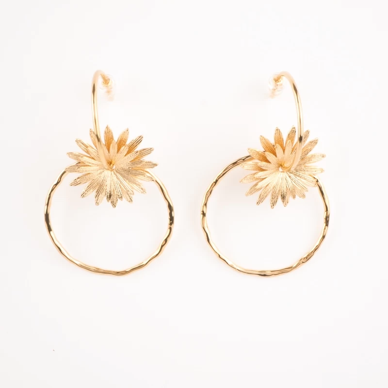 Fleure gold hoop earrings in steel - Zag Bijoux