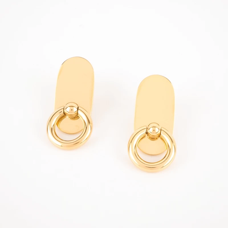 Alexia gold hoop earrings in steel - Zag Bijoux