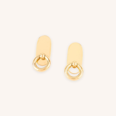 Alexia gold hoop earrings in steel - Zag Bijoux