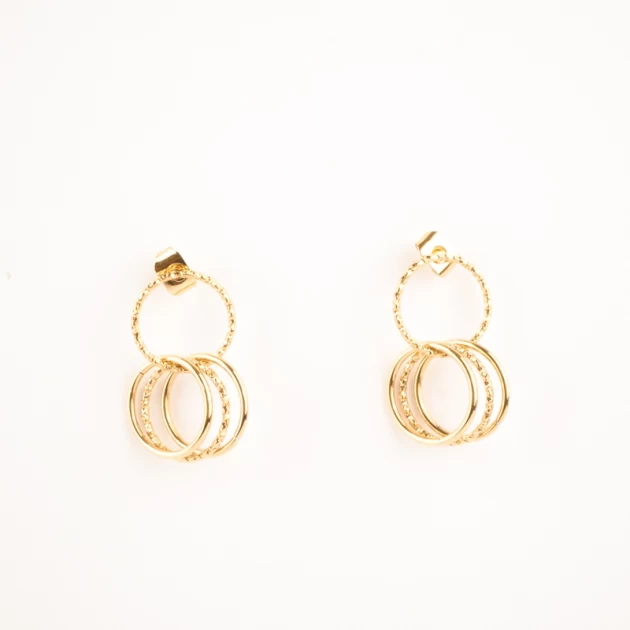 Boucles d'oreilles anneaux dorées en acier - Zag Bijoux
