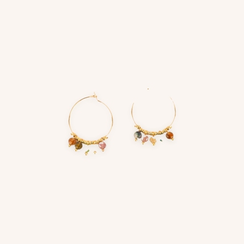 Boucles d'oreilles créoles Elena Pierres Naturelles - Zag Bijoux