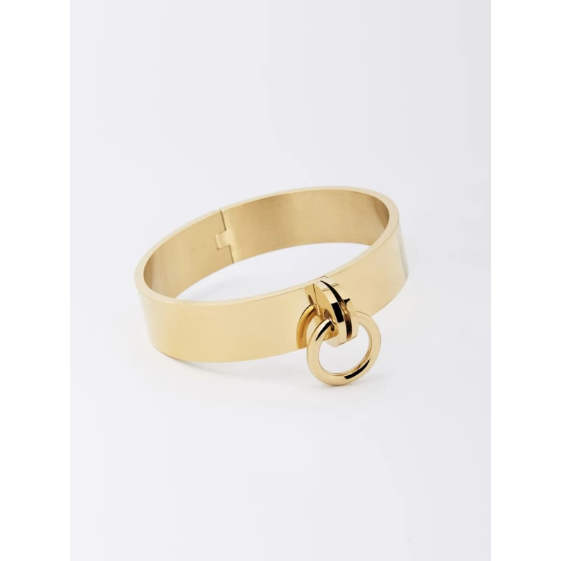 Gold steel ring bangle bracelet - Zag bijoux