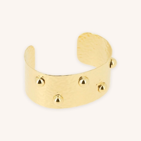 Manchette Glam Rock en acier or - Zag Bijoux
