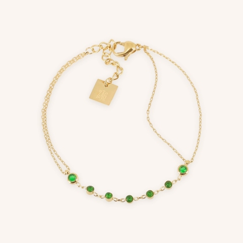 Bracelet Duga vert en acier doré - Zag bijoux