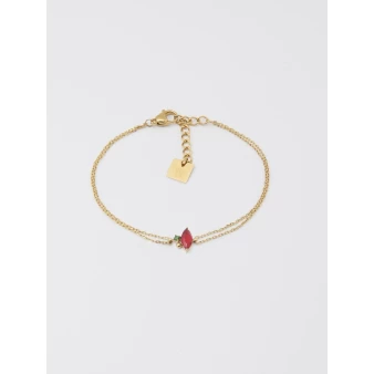 Bracelet Princess rouge en acier doré - Zag bijoux