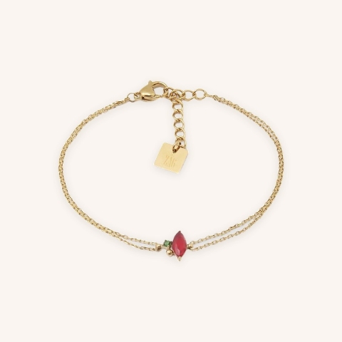 Red Princess bracelet in gold-plated steel - Zag bijoux