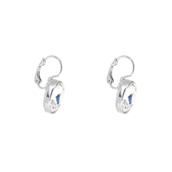 Oval crystal silver earrings - Bohm Paris