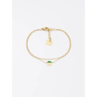 Bracelet Petal vert en acier doré - Zag bijoux