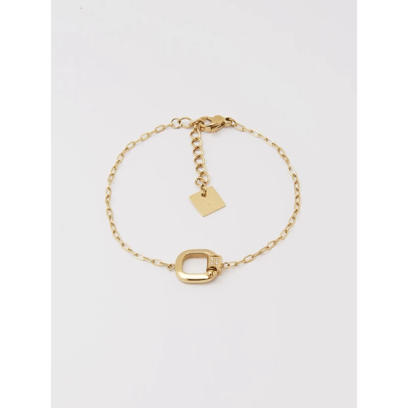 Squar bracelet in golden steel - Zag bijoux