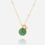 Green Finni necklace in gold-plated steel - Zag bijoux