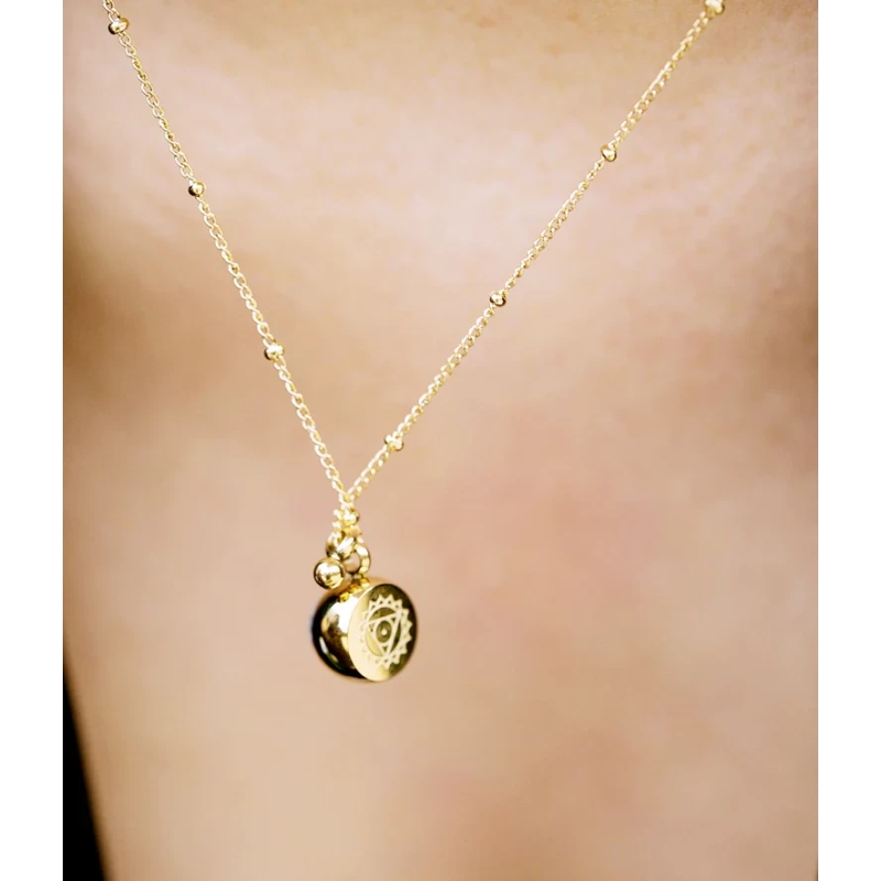Green Finni necklace in gold-plated steel - Zag bijoux