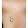 Green Finni necklace in gold-plated steel - Zag bijoux