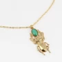 Green Beetle necklace in gold-plated steel - Zag bijoux