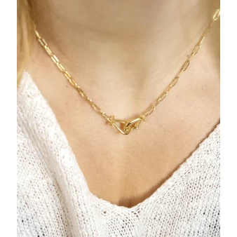 Gancio necklace in gold steel - Zag bijoux
