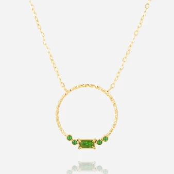 Collier Precious circle vert en acier doré - Zag bijoux