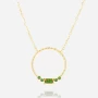 Precious circle green necklace in gold-plated steel - Zag bijoux