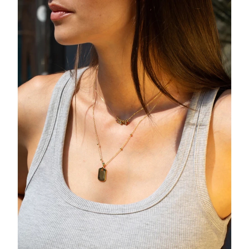Manis necklace in gold steel - Zag bijoux