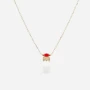 Red Petal necklace in gold steel - Zag bijoux