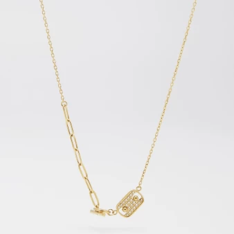 Rock mesh necklace in gold...