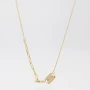 Rock mesh necklace in gold steel - Zag bijoux
