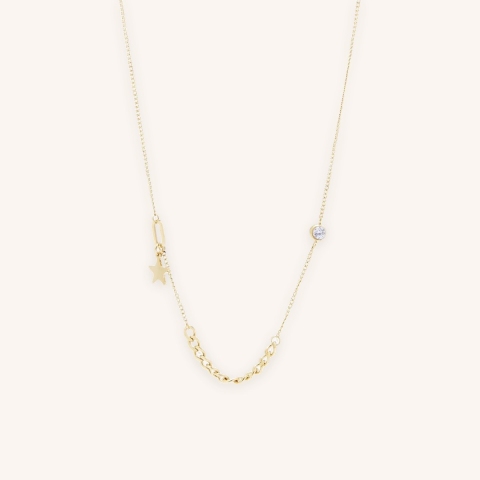 Juliaca mesh necklace in gold steel - Zag bijoux