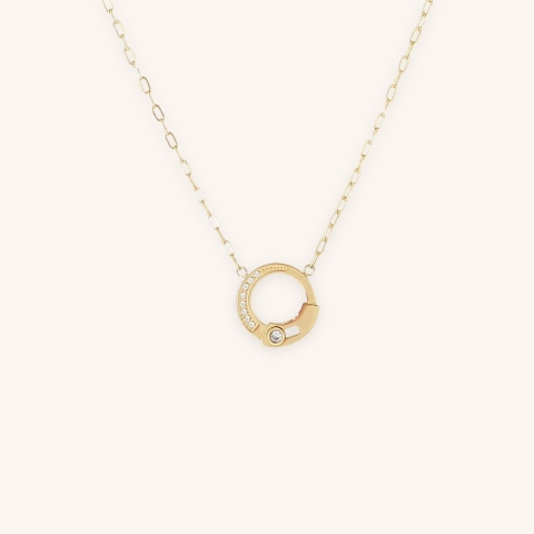 Collier maille Gear en acier doré - Zag bijoux