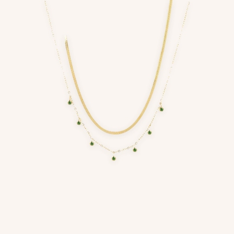 Collier Virtuose vert en acier doré - Zag bijoux