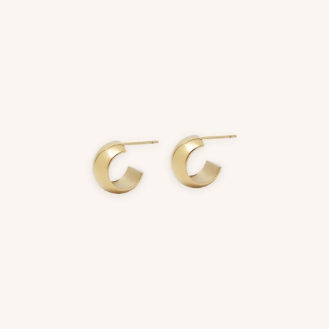 Boucles d'oreilles créoles Bombay acier doré - Zag bijoux