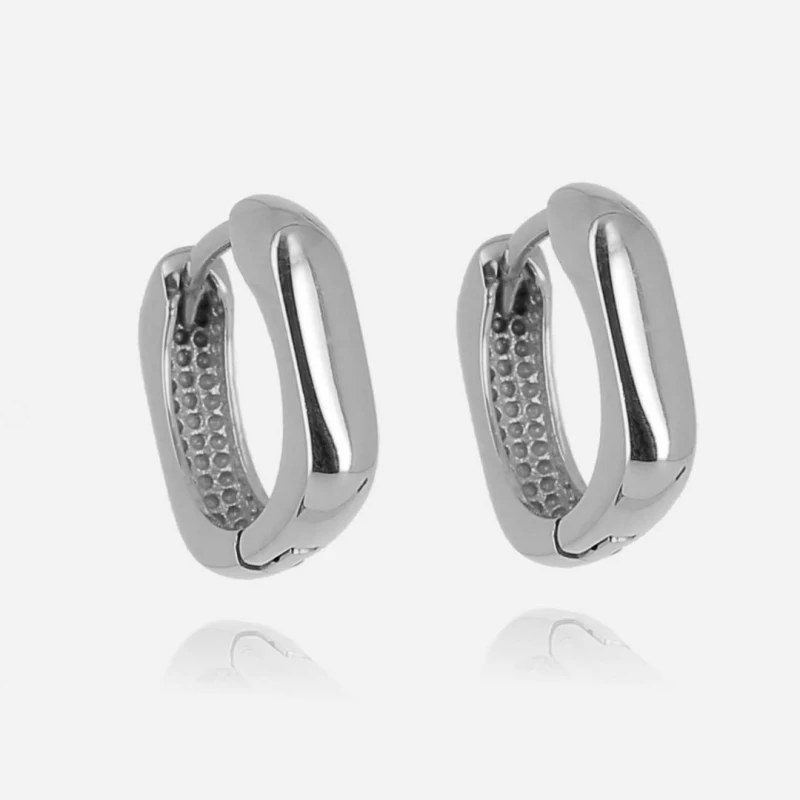 Square steel hoop earrings - Zag bijoux