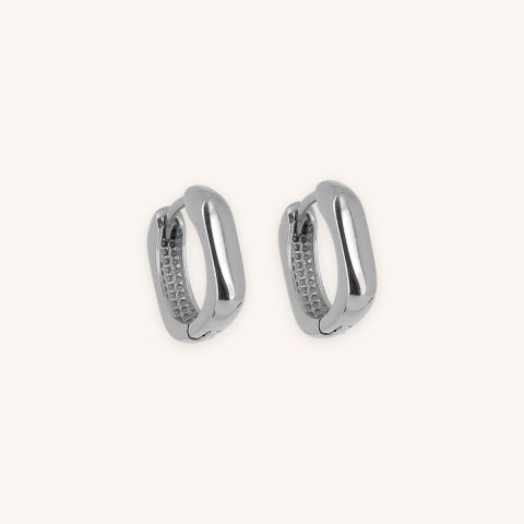 Square steel hoop earrings - Zag bijoux