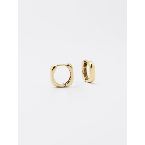 Boucles d'oreilles créoles Carré acier doré - Zag bijoux