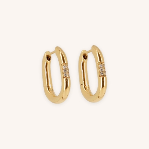 Sia hoop earrings in gold steel - Zag bijoux