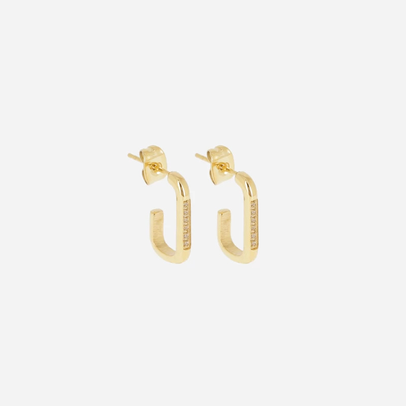 Nejma hoop earrings in gold steel - Zag bijoux