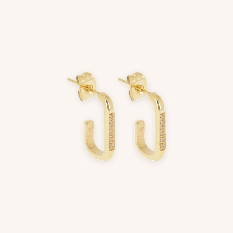 Boucles d'oreilles créoles Nejma acier doré - Zag bijoux