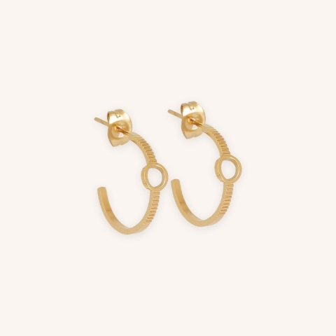 Boucles d'oreilles créoles Neven acier doré - Zag bijoux