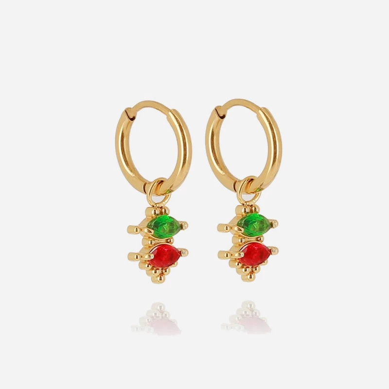 Crown hoop earrings in gold-plated steel - Zag bijoux