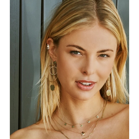 Gloria green gold steel earrings - Zag bijoux
