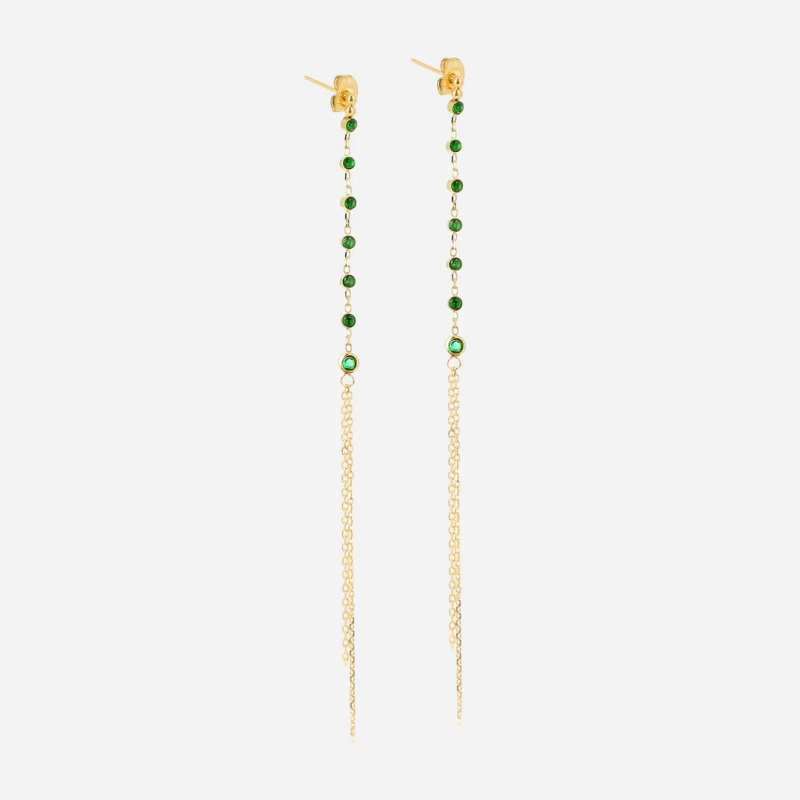 Green Duga earrings in gold-plated steel - Zag bijoux