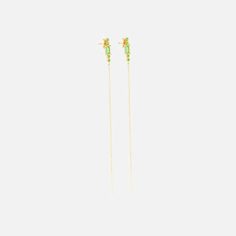 Diane green gold steel earrings - Zag bijoux