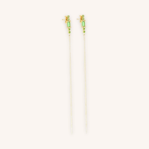 Boucles d'oreilles Diane vertes acier doré - Zag bijoux
