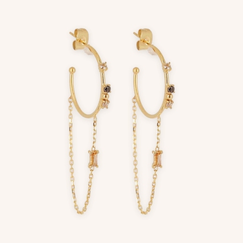 Boucles d'oreilles créoles Stilla acier doré - Zag bijoux